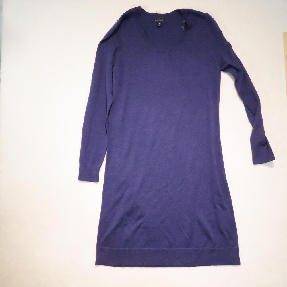 The Lands End 100% Merino Wool Sweater Dress is a stylish and cozy option for th